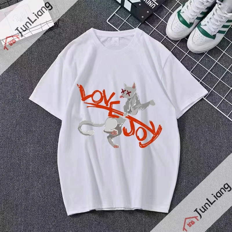 Новая футболка Lovejoy Kawaii The Lazy Cat летняя модная унисекс топ 2023 Band Tour подарок фанату