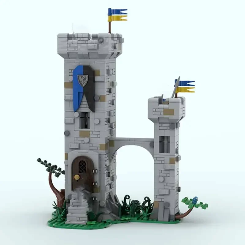 Средневековый замок модель MOC строительные кирпичи черная ястребная оборона