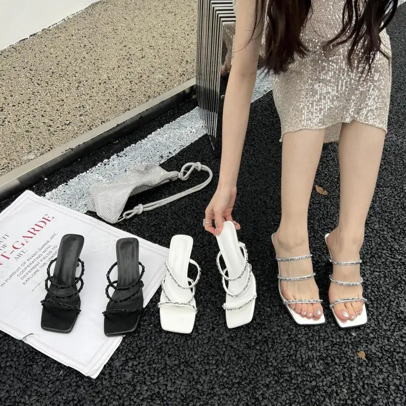 

Summer New Stiletto High Heel Fashion Slippers Sandals