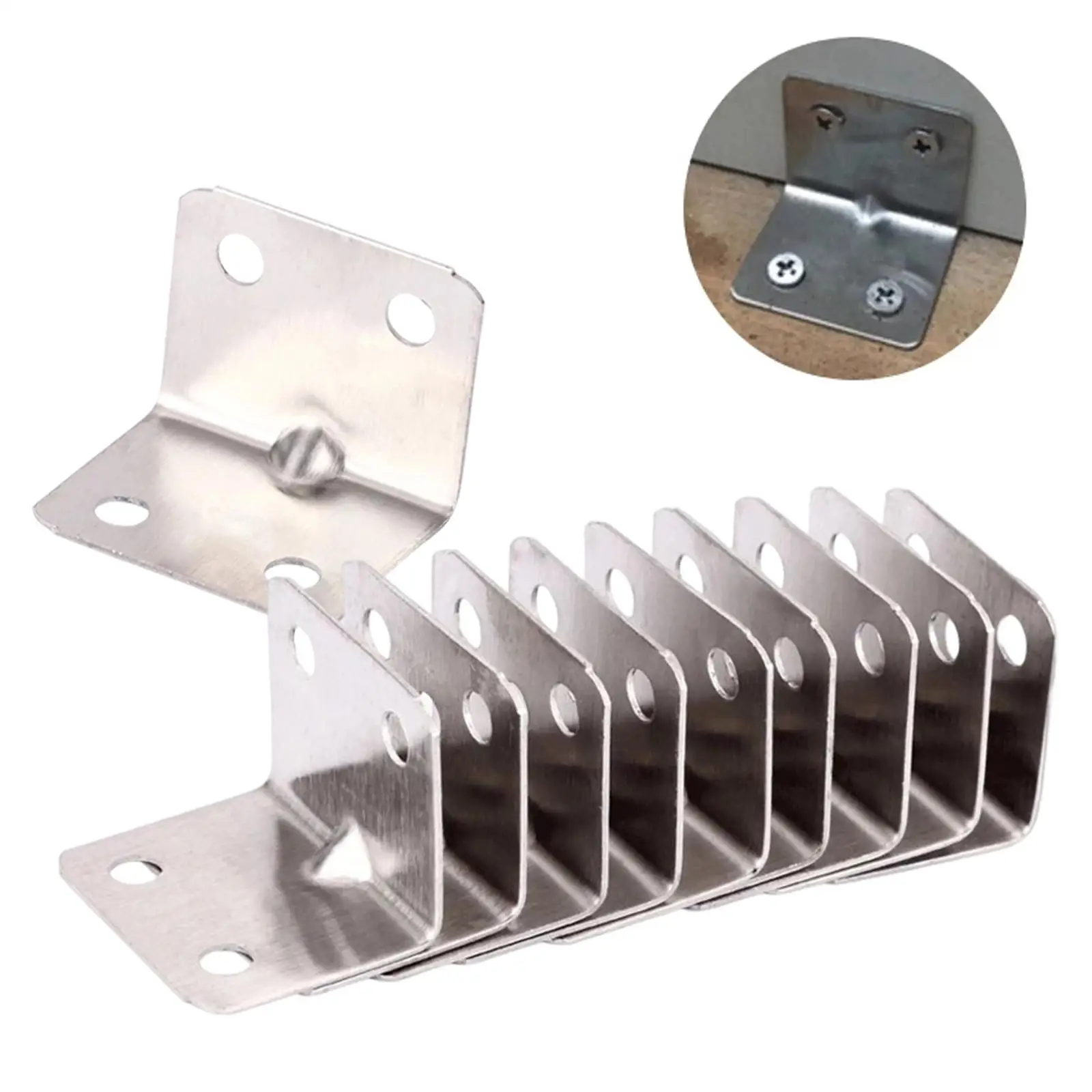 

10Pcs Corner Braces Fasteners Connector Fixing Right Angle Brackets for Desk