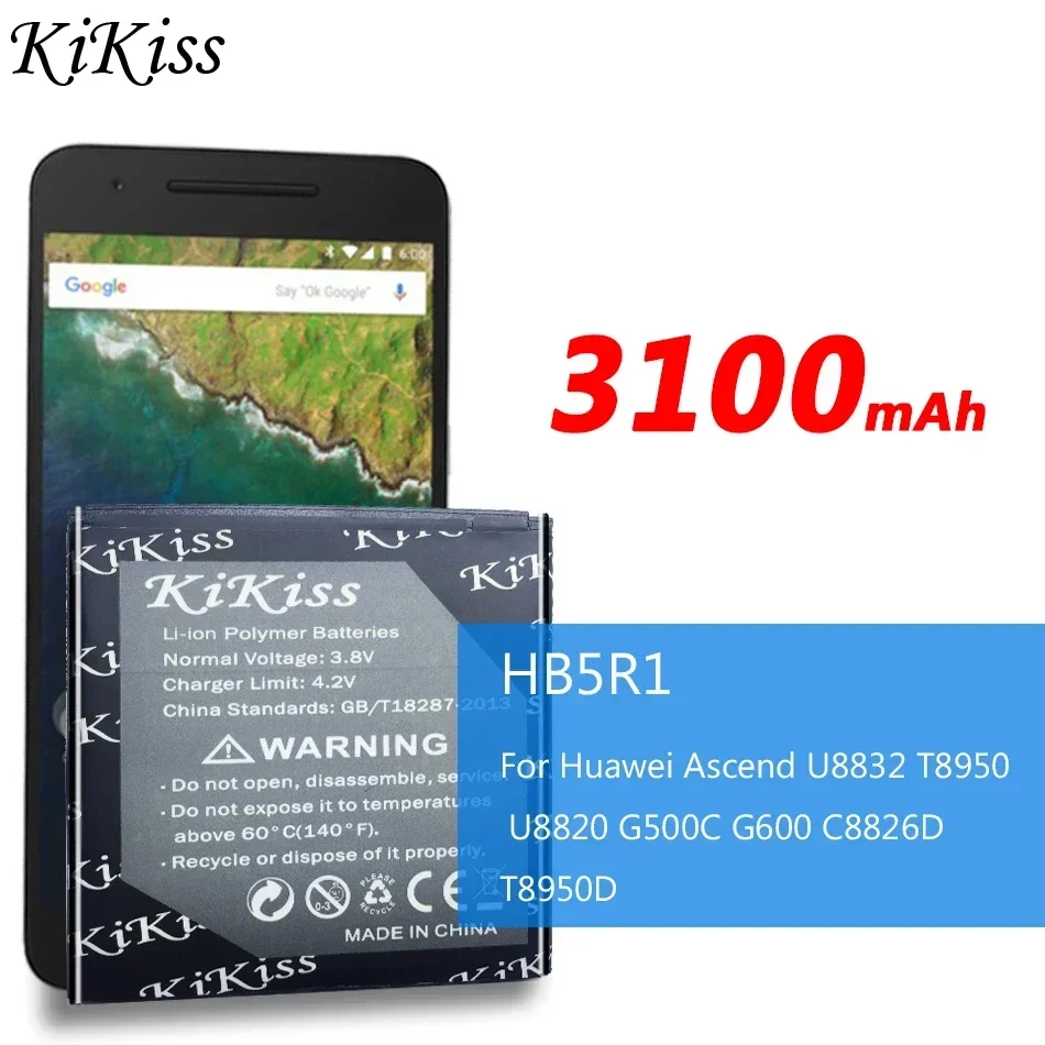 Для Huawei Ascend U8832 T8950 U8820 G500C G600 C8826D T8950D HB5R1 3100 мАч аккумулятор мобильного телефона