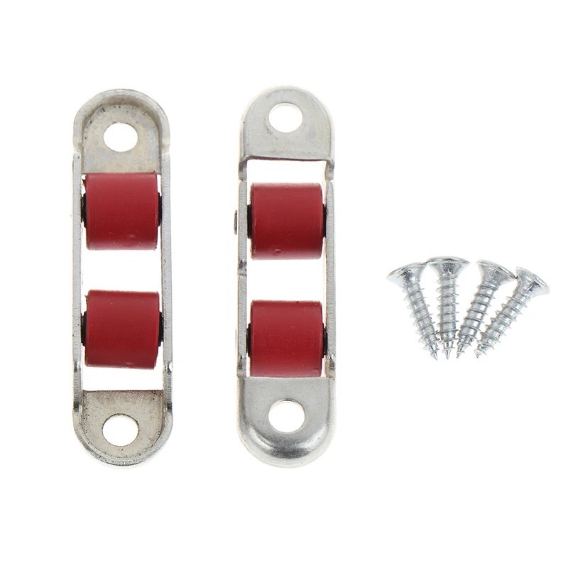 

2Pcs Door Window Silent Nylon Pulley Slot Wheel Sliding Door Fitting Glass Door Sliding Rollers Flat Wheel Double Pulley Rollers