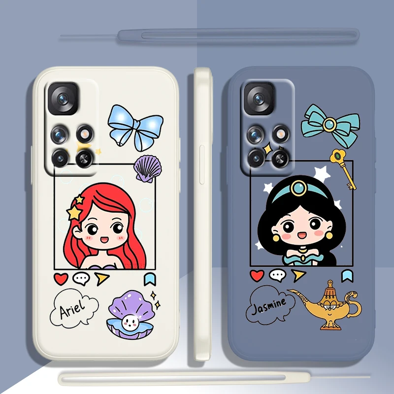 

Disney snow white For Redmi K50 K40 K30 K20 10C X 9C T AT A 8A 7A Gaming Pro Plus Liquid Rope Silicone Phone Case
