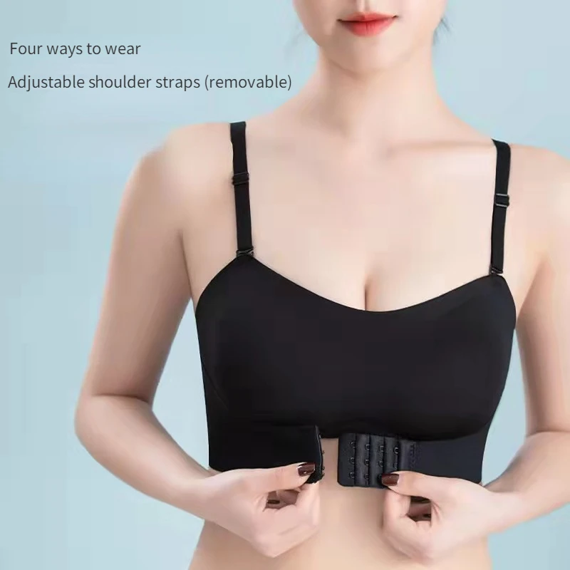 

Women Bra Wire Free Sexy Push Up Invisible Bras Front Closure Underwear for Female Brassiere Strapless Seamless Bralette ABC Cup