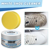 100g white shoes cleaning cream stains remover shoes whitening cleansing cream with wipe sponge for shoes sneakers