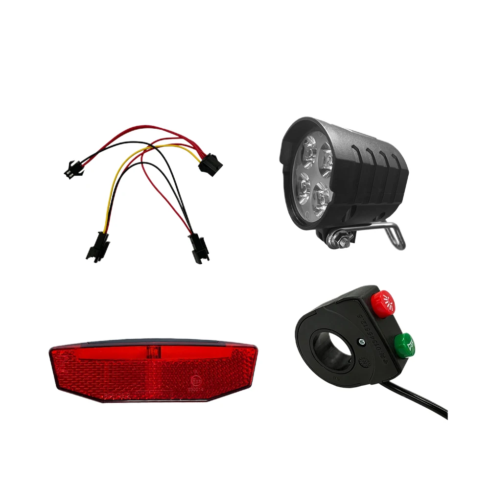 

Electric Bike Front Light Rear Light DK11 Switch Cable Bicycle LED Light Set E-bike Retrofit Replacement Parts