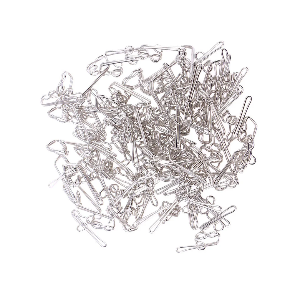 

100 Pcs Metal Shower Curtain Pin Hooks Iron Window Coat Hanger Pin-On Drapery Accessories Butterfly