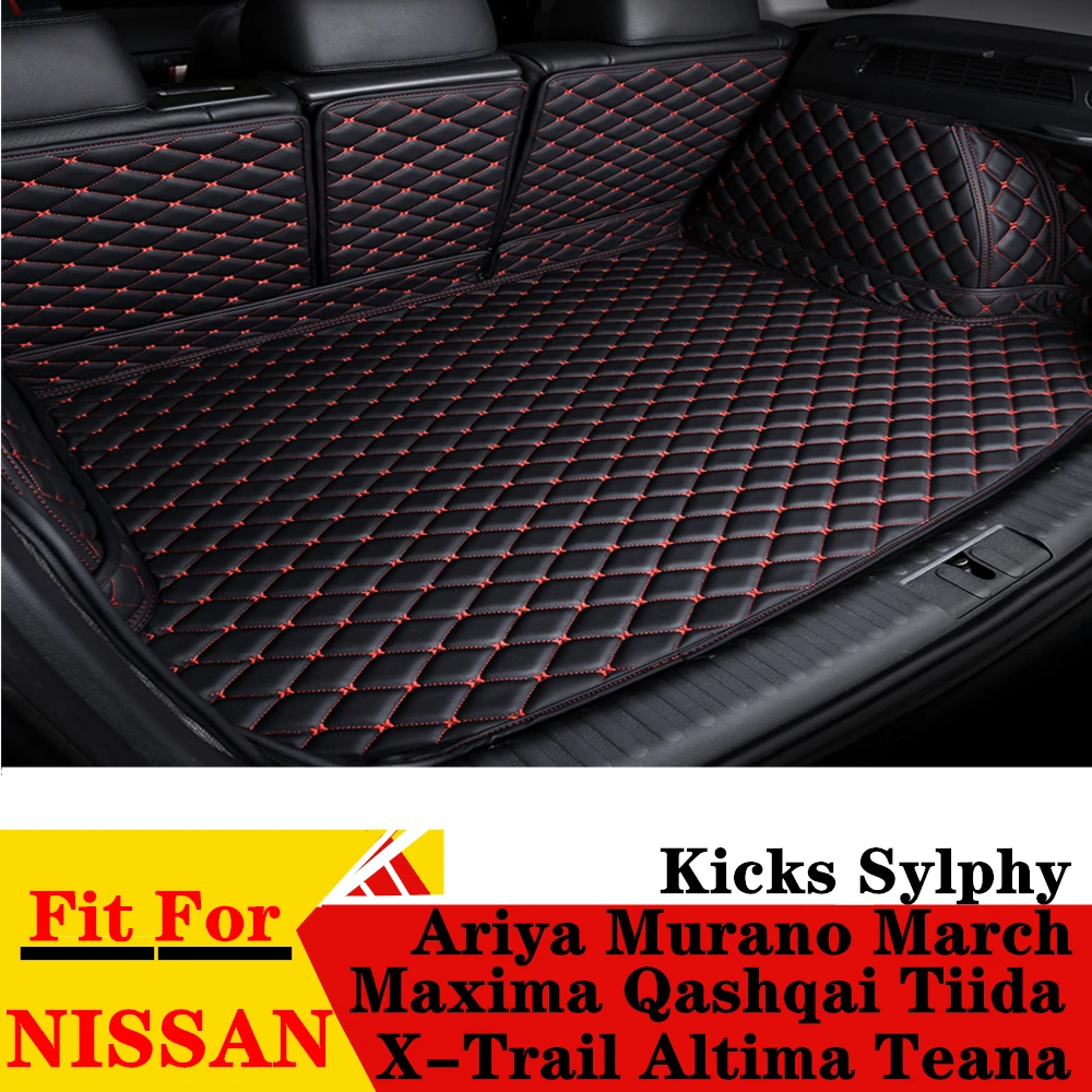 

Car Trunk Mat For NISSAN Tiida X-Trail Kicks Murano March Qashqai Ariya Altima Maxima Sylphy Rear Cargo Cover Carpet Liner Pad