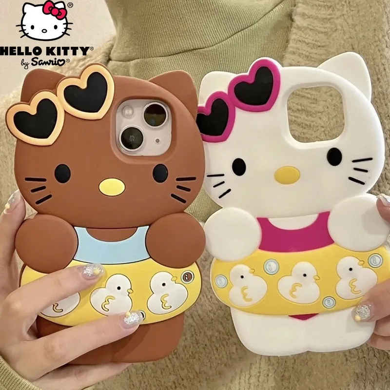 

Sanrio Hello Kitty Phone Case for IPhone 14 13 12 Pro Max Cute Pink Pig Ins Kawaii All-Inclusive Anti-fall Shockproof Back Cover