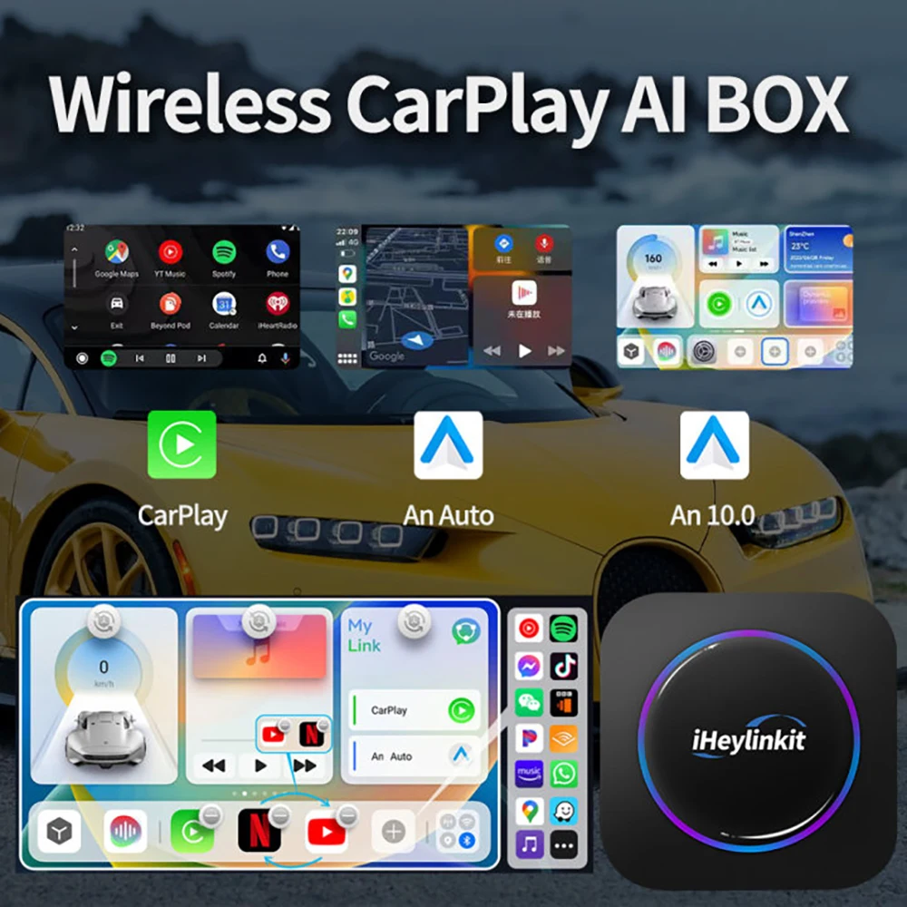 

High Quality 4+64G IHeylinkit Wireless AN 10 Box CarPlay Adapter With SIM TF Card Port 4G Network Bluetooth 5.0