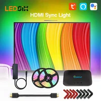 Smart Ambient TV PC Backlights LED Strip Lamp H-DMI Sync box Dream Color Light kit For TVs Box pc Game Alexa & Google Assistant