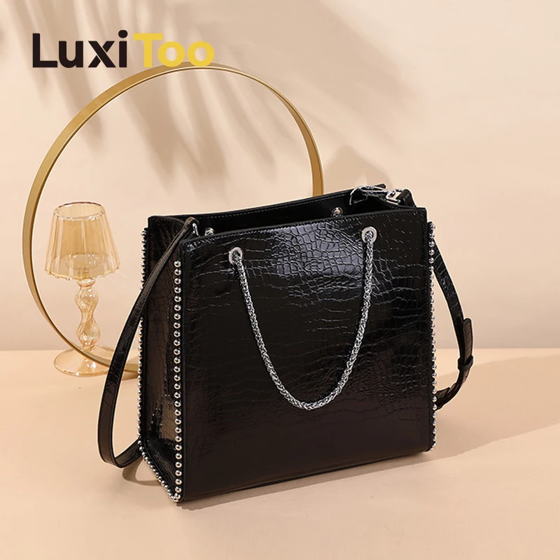 Tote Women Handbags Cow Leather Shoulder Bags Casual Totes Lady Crossbody Bags Fashion Hand Bag Dating Daily Work High Quality