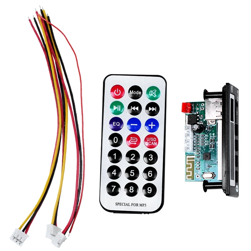 

Bluetooth5.0 Mp3 Wma Wav Decoder Board 5V 12V Wireless Audio Module Color Screen Usb Tf Fm Radio For Car Accessories