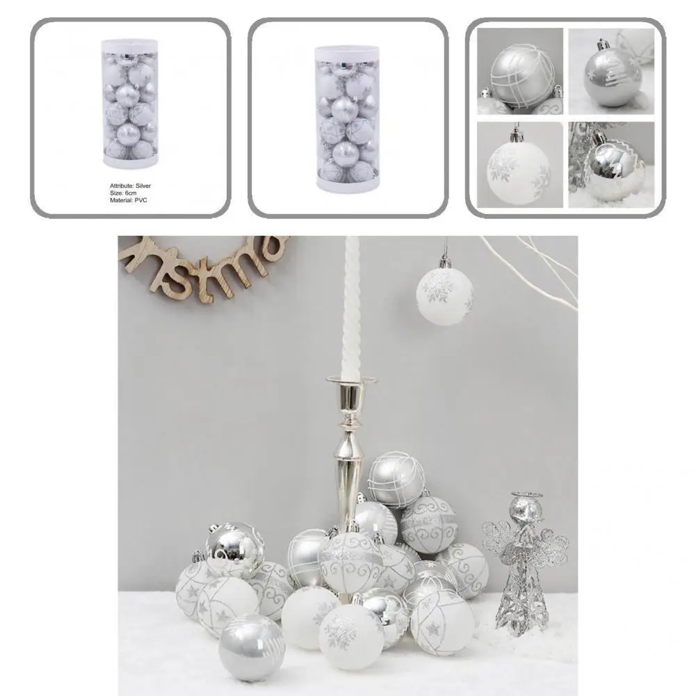 

Lightweight 24Pcs Fashion Creative Multi-purpose Christmas Decor Ball Reusable Xmas Balls Anti-wear for Gifts