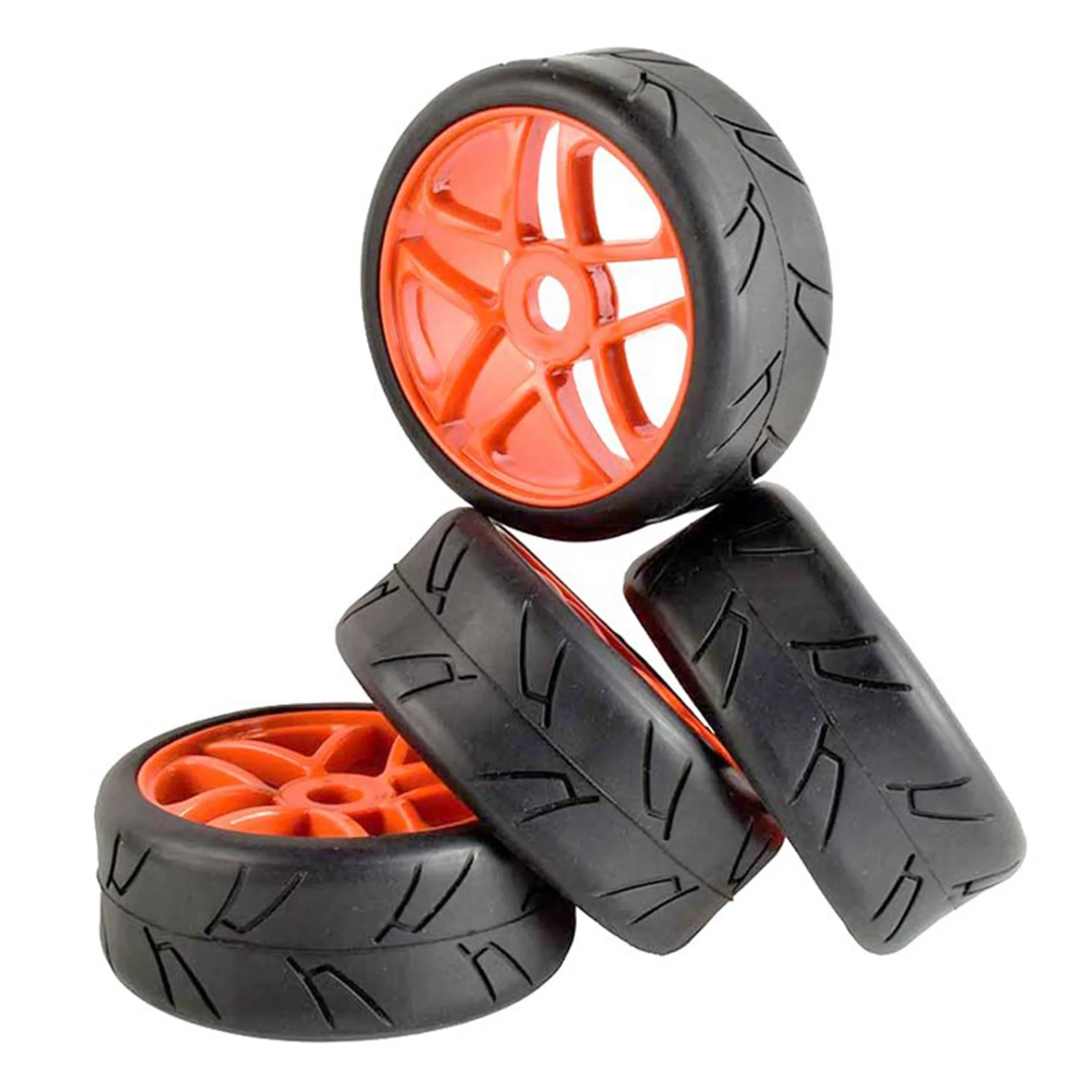 

4Pc 1/8 Buggy Tires with Wheels 17mm Hex Drive Hub for RC Off Road Car HSP HPI Kyosho Traxxas Tires Accessories Red