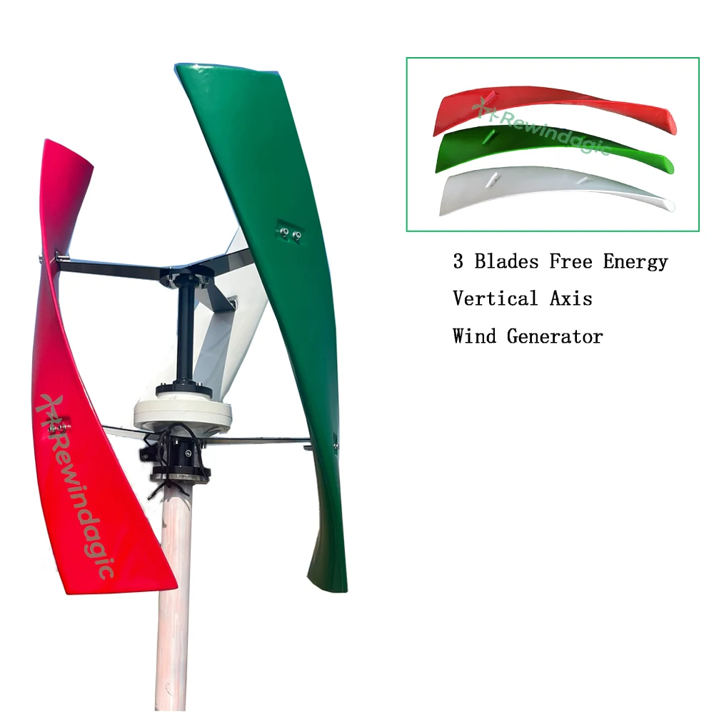 

Wind Turbine Generator 800w 1000w 2000w Small Free Energy Wind Power Windmill Permanent Maglev 12v 24v 48v With MPPT Controller