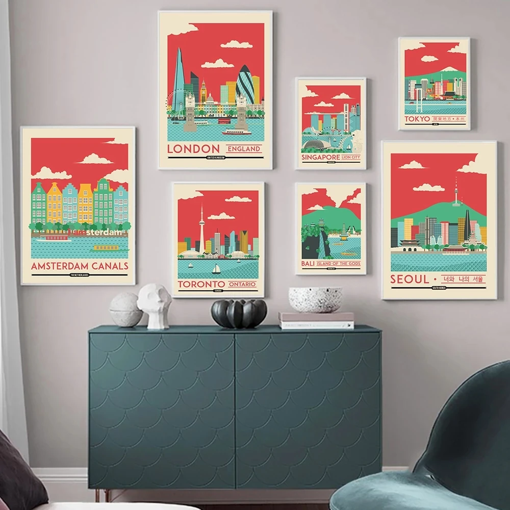 

City Map Poster Tokyo London Toronto Bristol Seoul Nordic Wall Art Canvas Painting Wall Pictures For Living Room Home Decoration