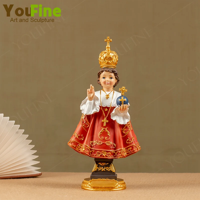 Детский Иисус Праги ручная роспись полимерная скульптура статуя Иисуса малыша