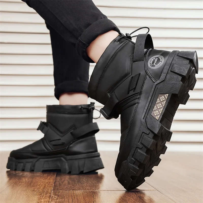 2024 новые зимние утолщенные бархатные теплые износостойкие хлопковые ботинки с
