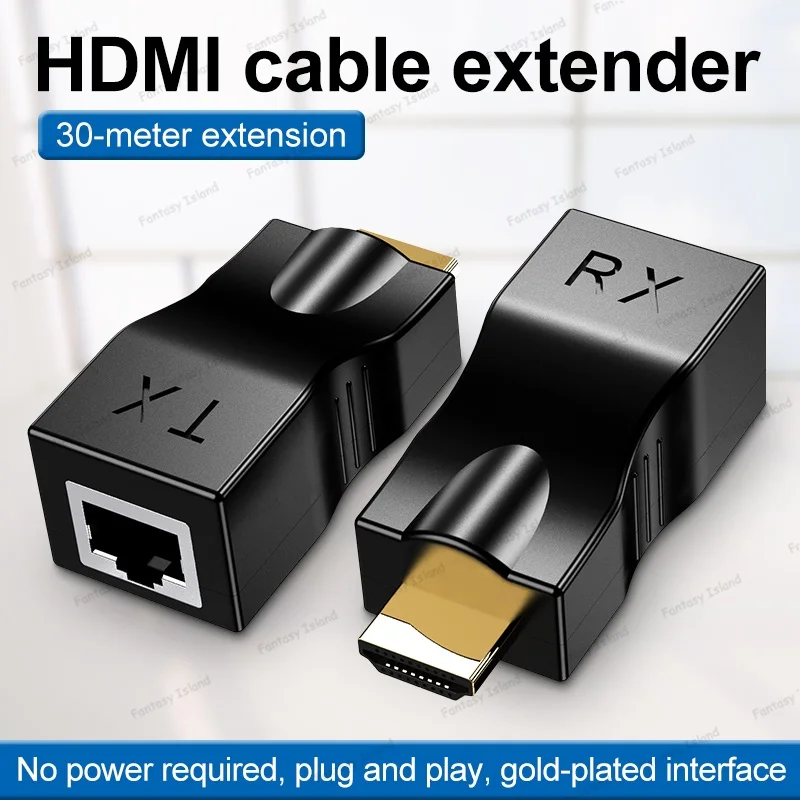 Адаптер HDMI 30 м односетевой кабель передача в RJ45 усилитель сигнала передатчик 4k30hz