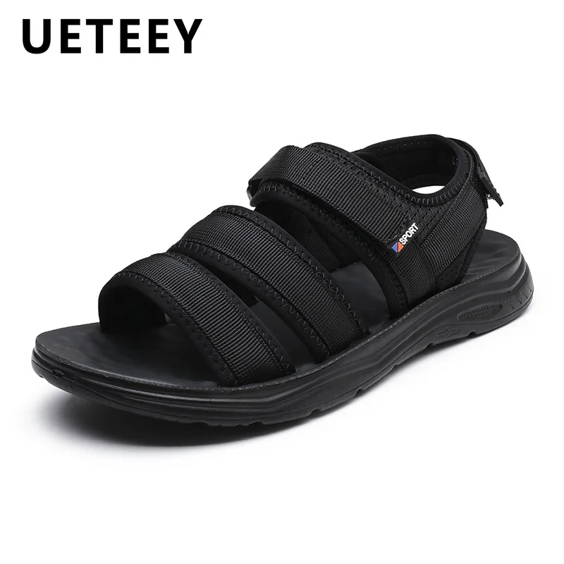 

Summer Sandals For Men's Trendy Student Sports Sandals Breathable Summer Soft-soled Beach Shoes Black Casual Footwear Platform