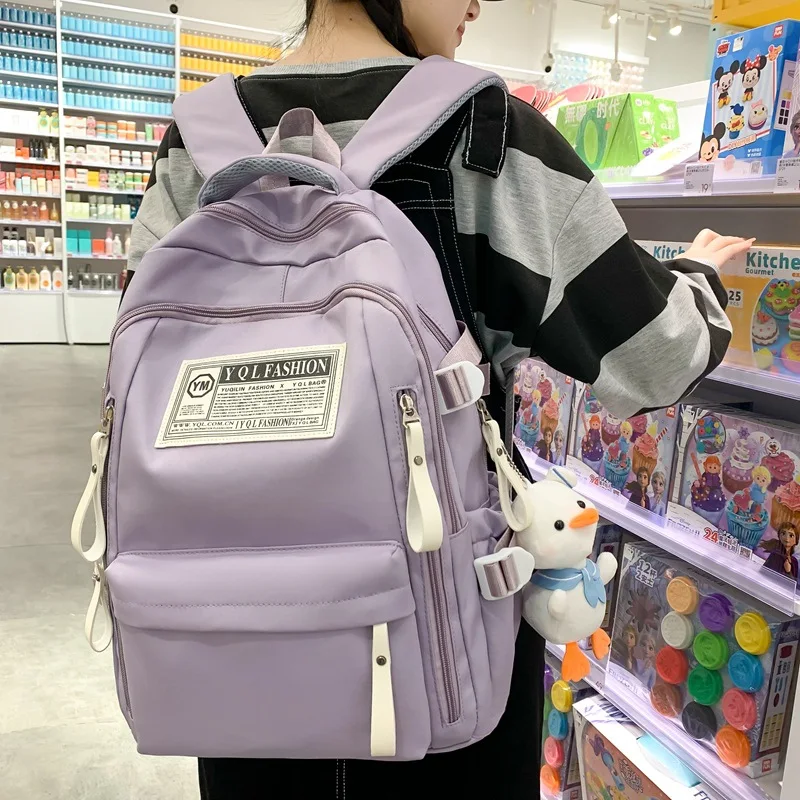 

Middle School Bags for Teenagers Girls Boys College Student Backpack Women Nylon Bookbag Korean Bagpack