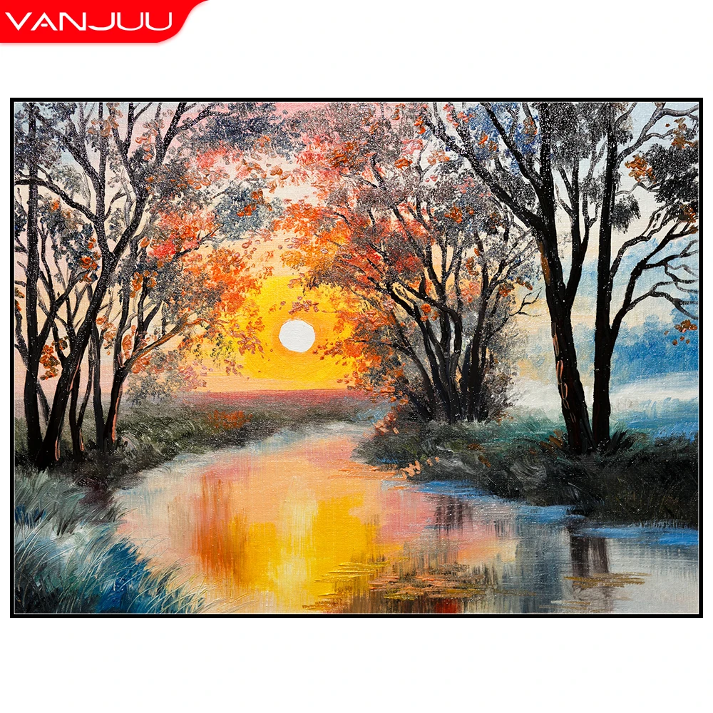 

5D DIY Diamond Painting Scenery Mosaic Full Round Diamond Cross Stitch Rhinestone Embroidery Kit Home Decor