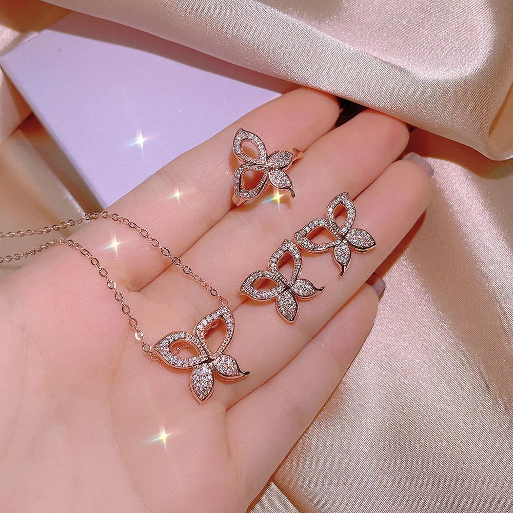 

2022 Newest Trendy Star-Moon Earrings Globe Female Fashion Temperament Exaggerated Personality Three-Piece Zircon Jewelry Gift