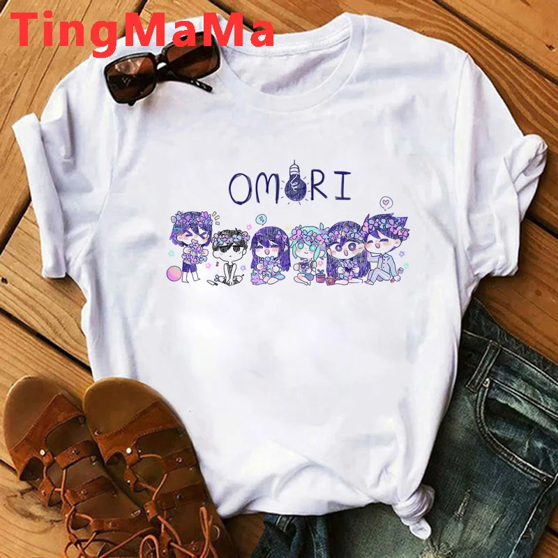 

Omori топ мужская летняя забавная манга Топ Мужская Уличная одежда