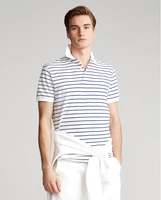 2022 new stripe business casual mens polo short sleeve t shirt embroidered logo 100 cotton tops