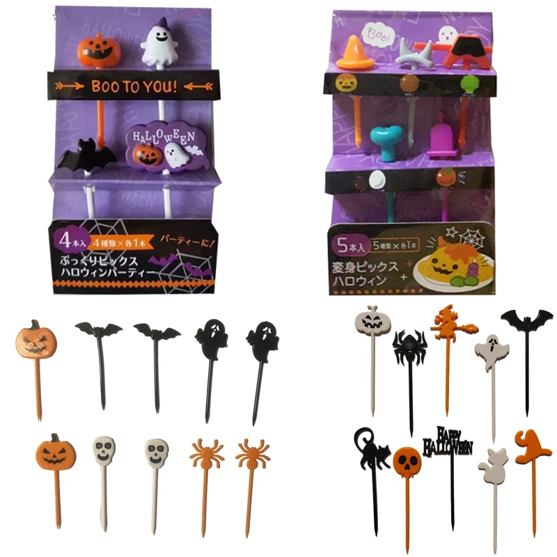 Halloween salad fork pumpkin shaped appetizer toothpick cock