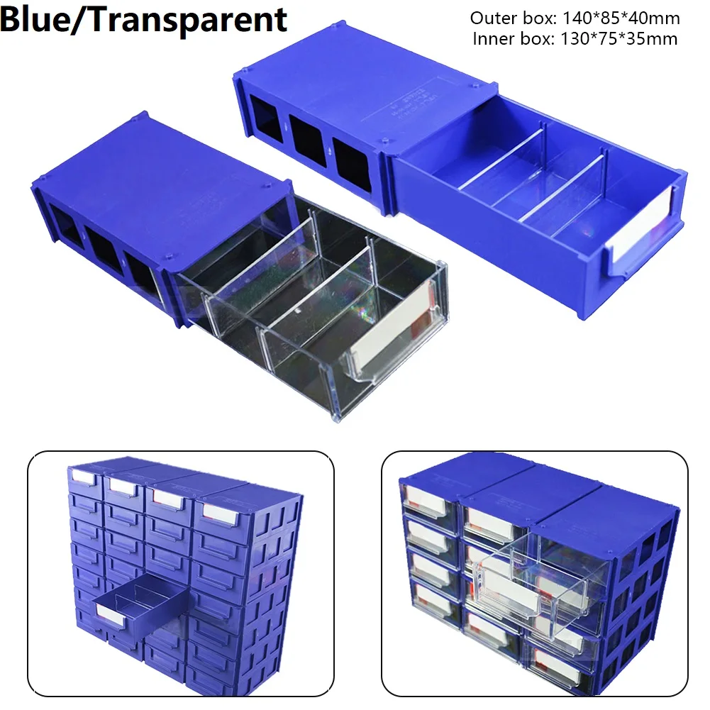

1 Pc Stackable Plastic Hardware Parts Storage Boxes Component Screws Tool box Combined Cabinet Rack Building Block Drawer Case
