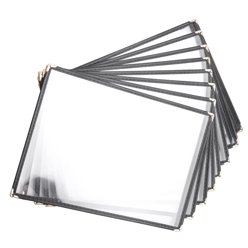 

10 Pack Of Menu Covers - Single Page, 2 View, Fits 8.5 X 11 Inch Paper - Restaurant Menu Covers
