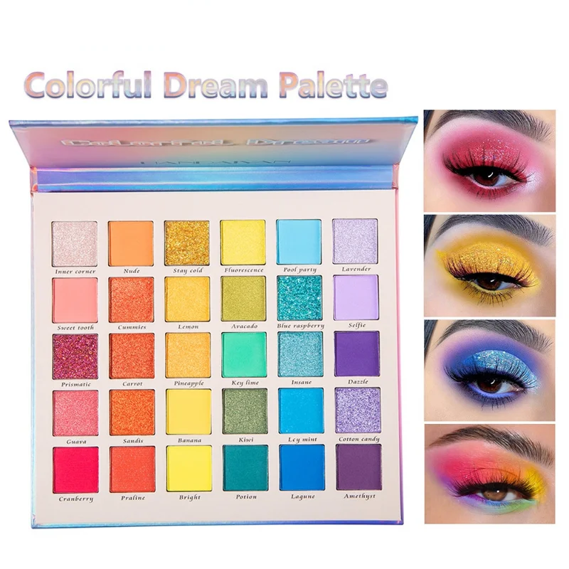 

30 Color Highlighter Eye Make-up Pallet Waterproof, Not Smudging, Long-lasting Pearlescent Matte Polarized Light Glitter