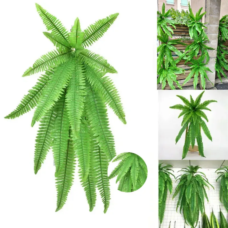 

Hanging Plants Artificial Greenery Hanging Fern Grass Plants Green Wall Plant Silk Artificial Hedge Garden Home Wedding Decor