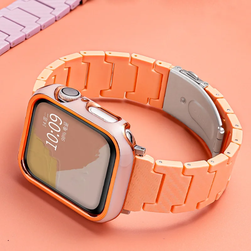 

Ремешок из углеродного волокна для Apple Watch band 7 8 41/45 мм, браслет для смарт-часов correa iWatch series ultra 3 4 5 6 SE 49/38/42 мм