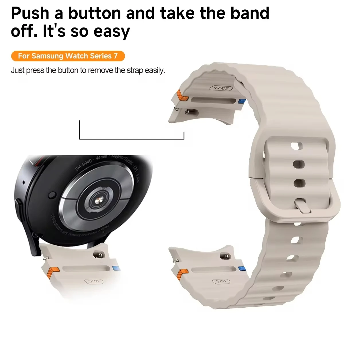 Фото Ремешок силиконовый для Samsung Galaxy Watch 7 FE 6 4 Classic 5 pro, оригинальный браслет для Galaxy Watch 6 7, 44 мм 40 мм 43 мм 47 мм 45 мм №2