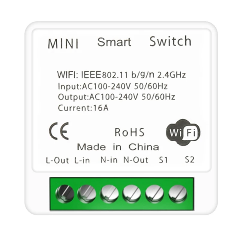 

16A Wifi Smart Switch Module 2-Way Control Timer DIY MINI Wireless Switches Smart Home Work With Alexa Home Tuya Smart
