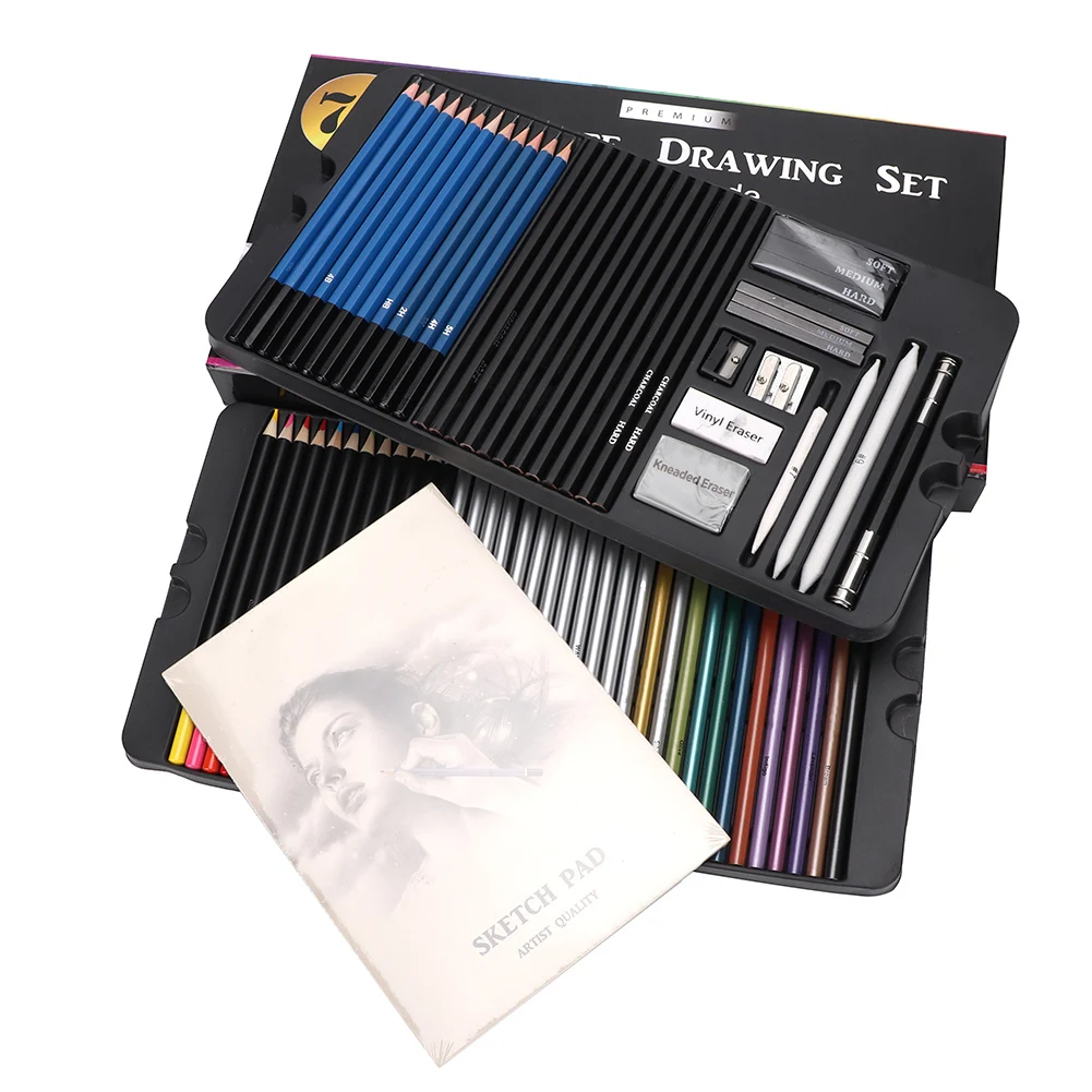 

75pcs Professional Sketching Drawing Colored Pencil Art Painting Set with Carrying Box