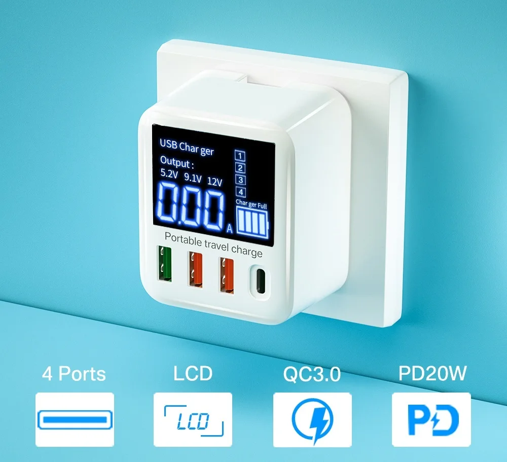 

30/40W Quick Charge USB Charger Wall Travel Phone Adapter Fast Charger PD USB C Charger For iPhone 13 12 Xiaomi Huawei Samsung