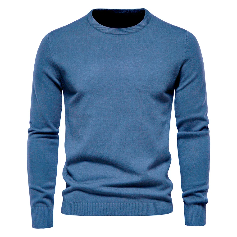 Men's Basic Pullover Round Neck Solid Color Long Sleeved Sweater Men's Casual Daily Multicolor Men's Sweater Quality Knitwear