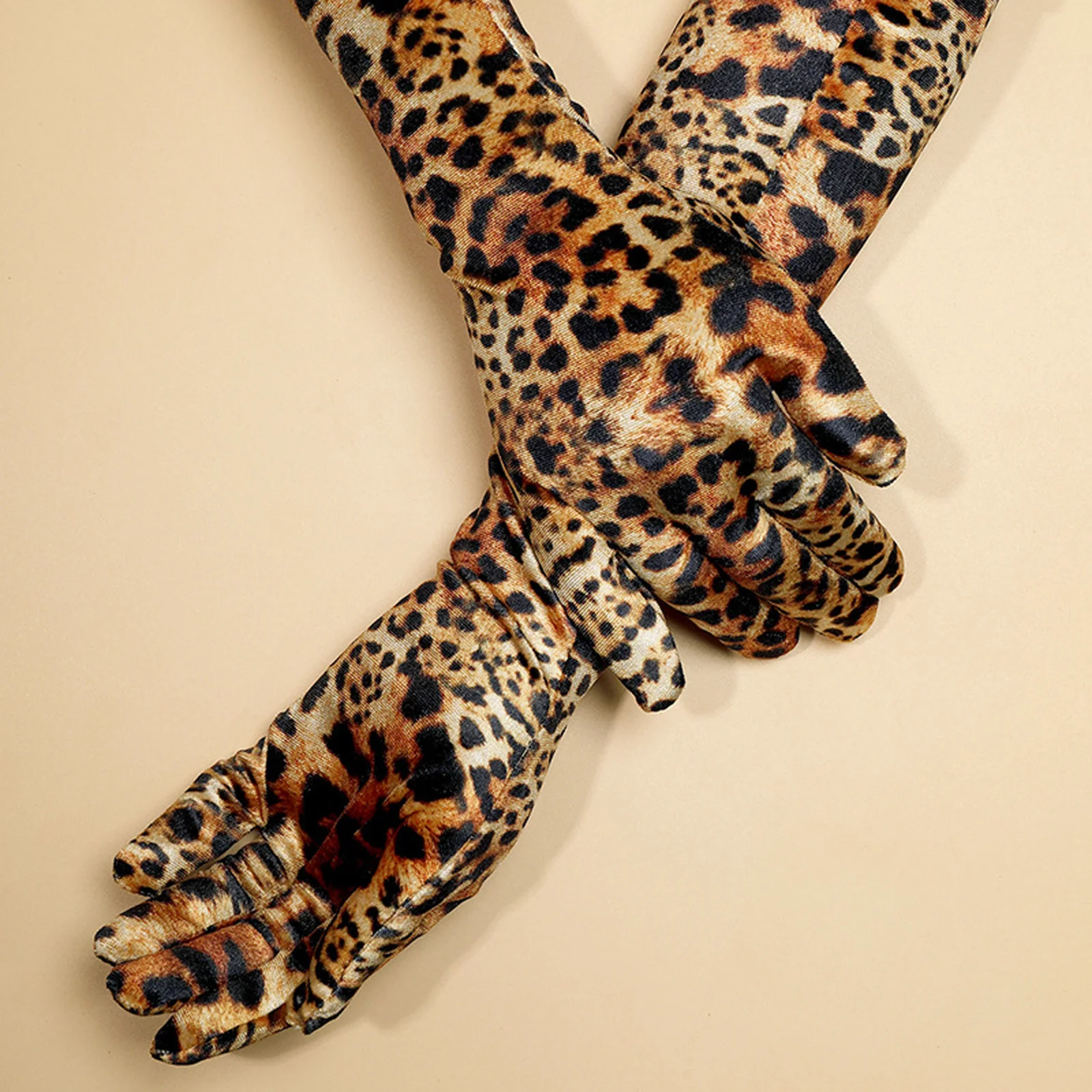 

Females Leopard Printed Gloves Women Fashion Dot Zebra-stripe Mittens Glove Outdoor Driving Long Gloves Masquerade Party Prom