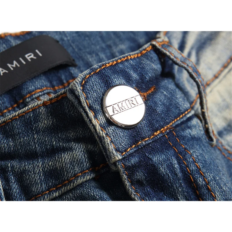 Punk  Jeans Men 2022 New Self-cultivation Elastic Force Trousers Five-pointed Star Embroidery Ripped Pencil Pants Female Autumn