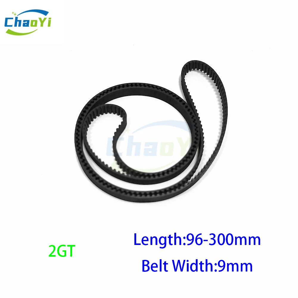 

2GT Closed Loop Rubber Timing Belt Pitch Length 96 152 180 200 218 240 250 300mm Width 9mm GT2-200 GT2-240 GT2-250 GT2-300 G2M
