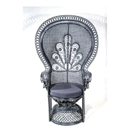 the high premium quality of home furniture the princess rattan chair black color made in thailand