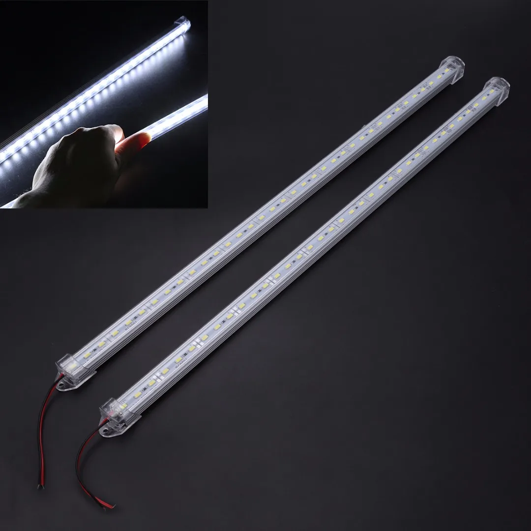 

New 2pcs DC12V 50cm 5630 Super Bright 36 LED Car Interior Strip Light Bar Van Caravan Cold White Decoration Lights