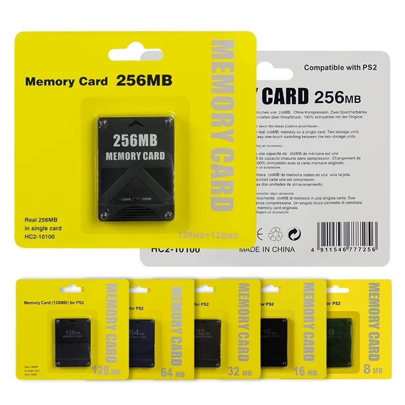 

10pcs Memory Card For PS2 for Playstation 2 8MB 16MB 32MB 64MB 128MB 256MB Memory Card Save Game Data Stick