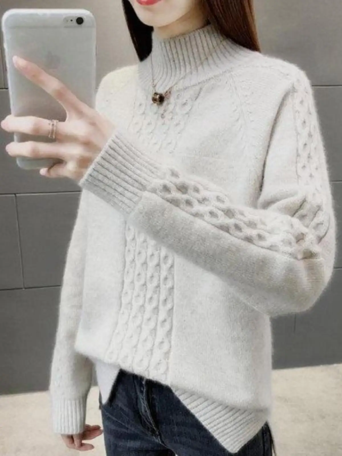 Autumn and Winter Twist Turtleneck sweater Women Loose Super Plus size Chubby Girl Outerwear 25.00kg Korean Sle Knitted Bo...