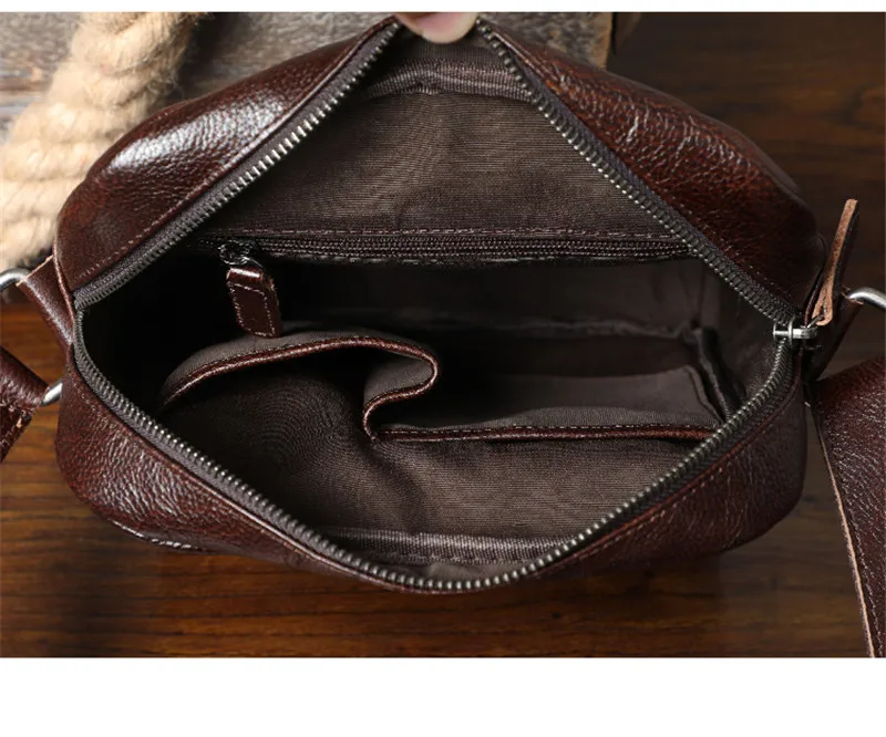 Simple vintage first layer cowhide men's shoulder bag outdoor daily natural organizer genuine leather youth small messenger bag