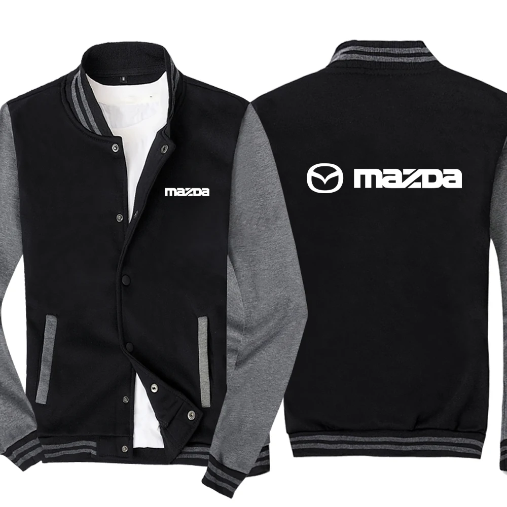 

Мужская демисезонная бейсбольная куртка без капюшона с логотипом Mazda